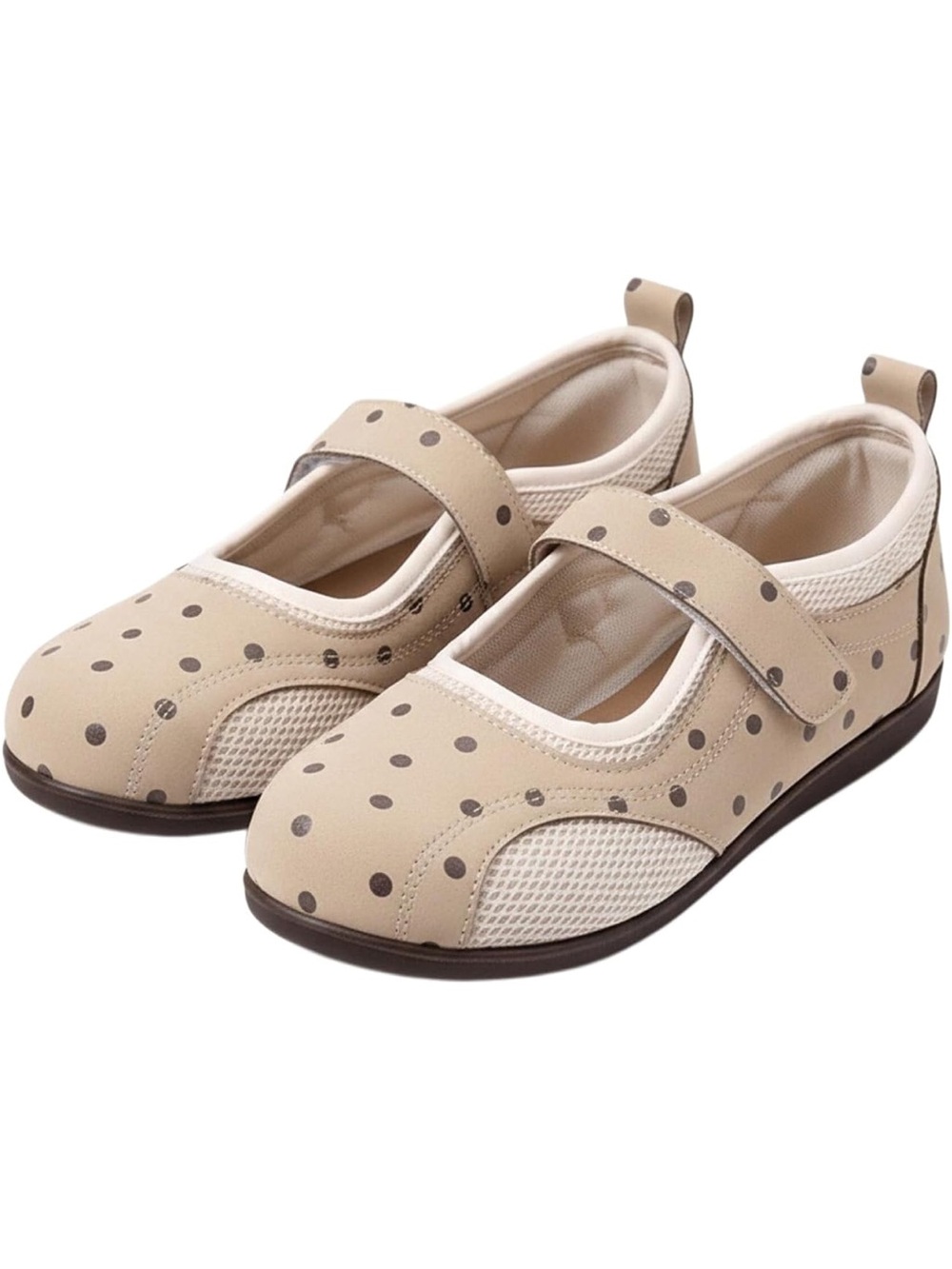 Women’s Beige Polka Dot Mary Jane Shoes
